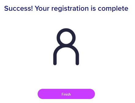Success — registration complete